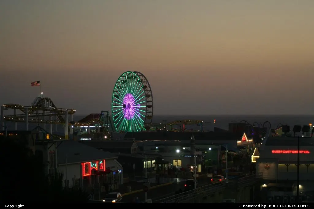 Sunset at the Pier, Santa Monica Beach and the famous carnival. California Dreamin!