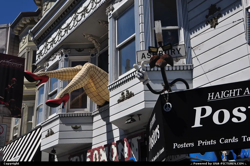 The famous legs poping out the the window above Piedmont boutique in the Haight Ashbury...