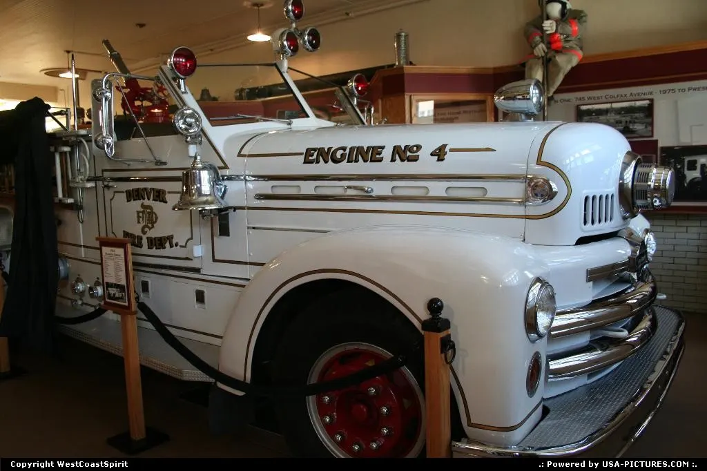 Vintage firetruck at the Denver Fire Department Museum.