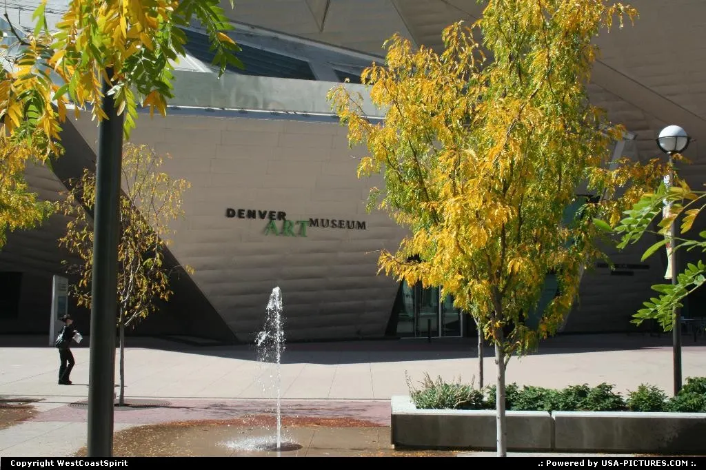 Denver Art Museum entrance, in downtown, just across the mall and the City Hall.
