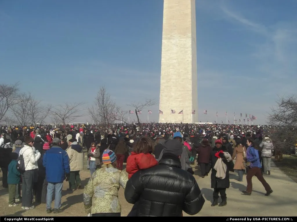 The massive crowd (2+ million), hours before inauguration, here seen in front of the Ge...