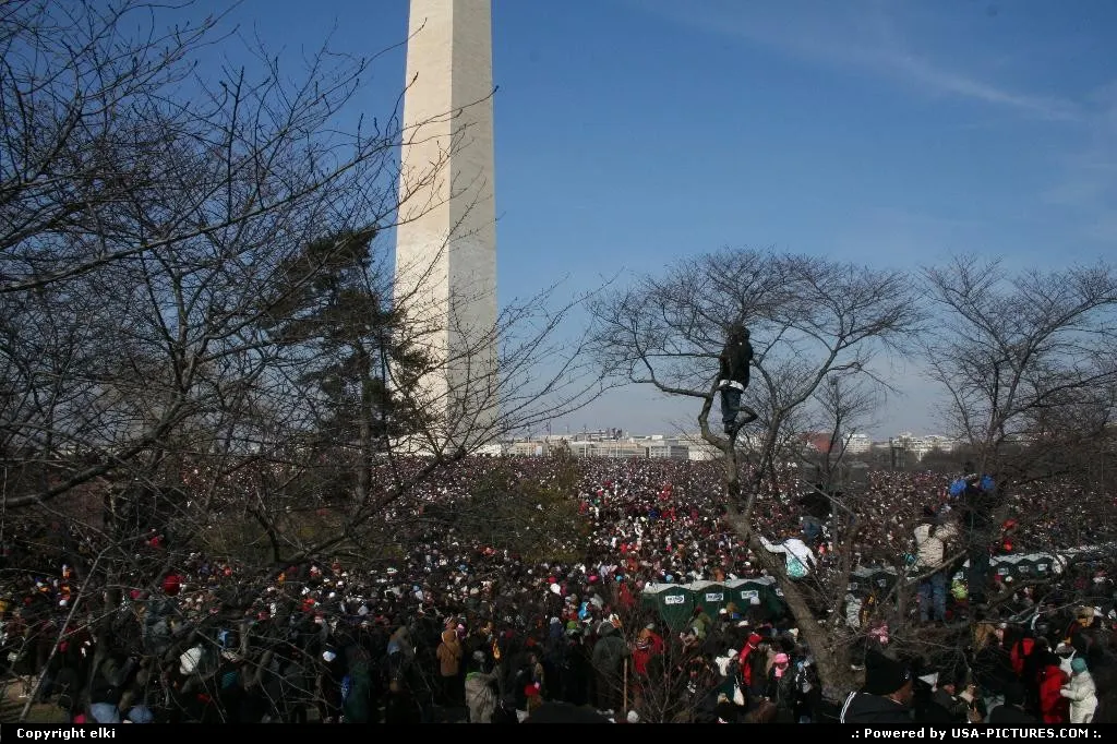 Barack Obama Inauguration day 01 20 2009. Approaching the mall.