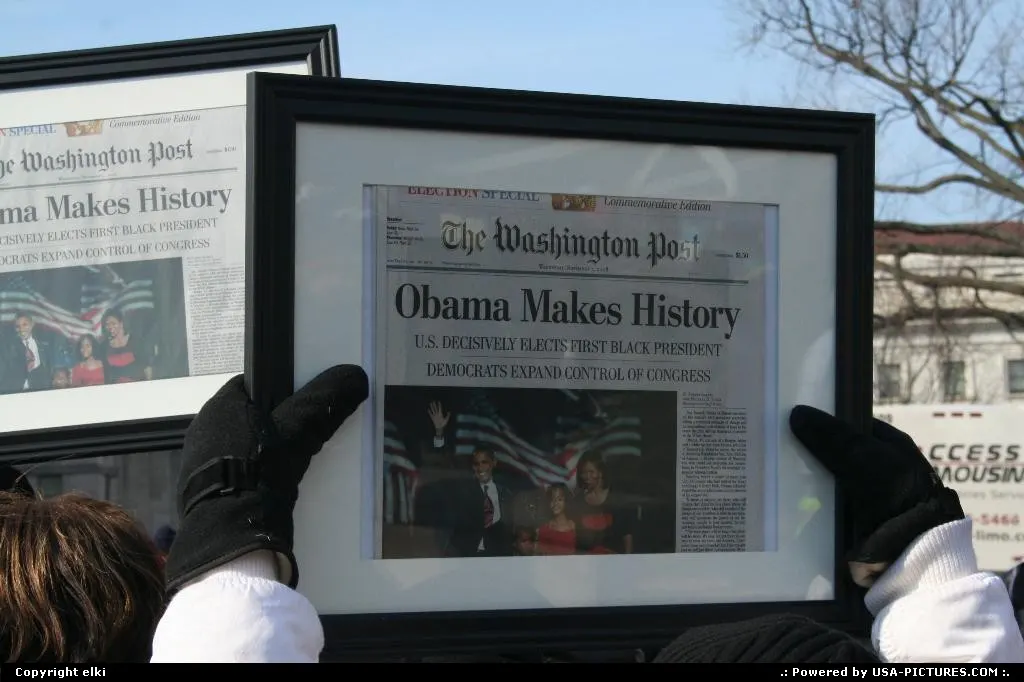 Barack Obama Inauguration day 01 20 2009. Yes it was in the history of USA.