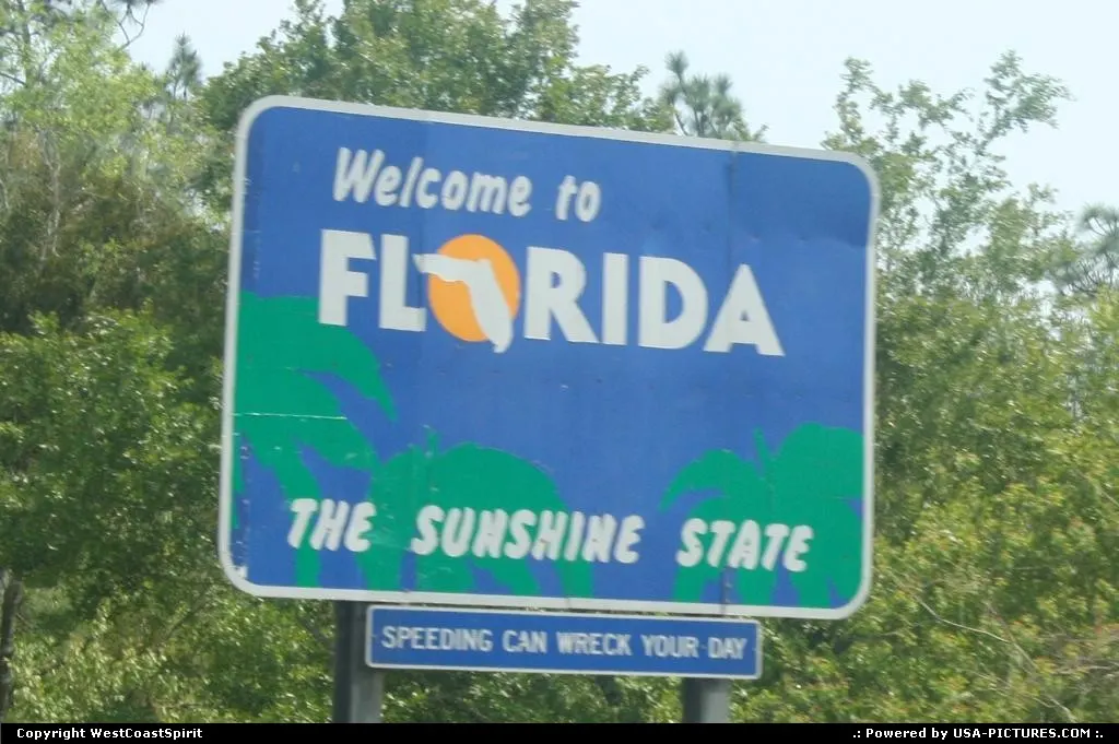 Leaving Alabama and crossing Florida State Line.