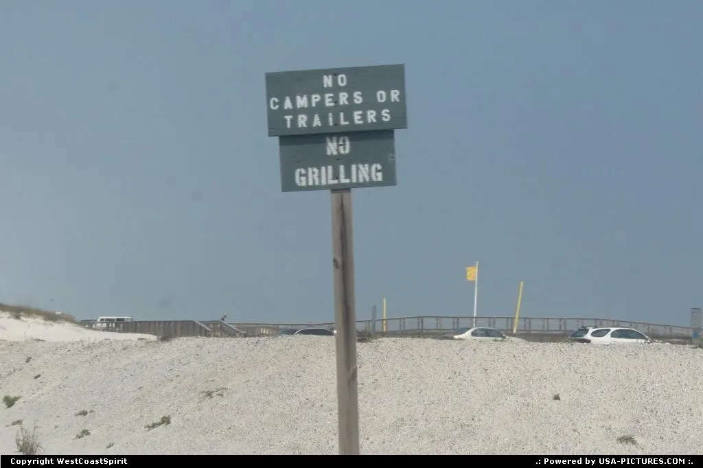 The sand strip stretching down between Pensacola and Navarre Beach.