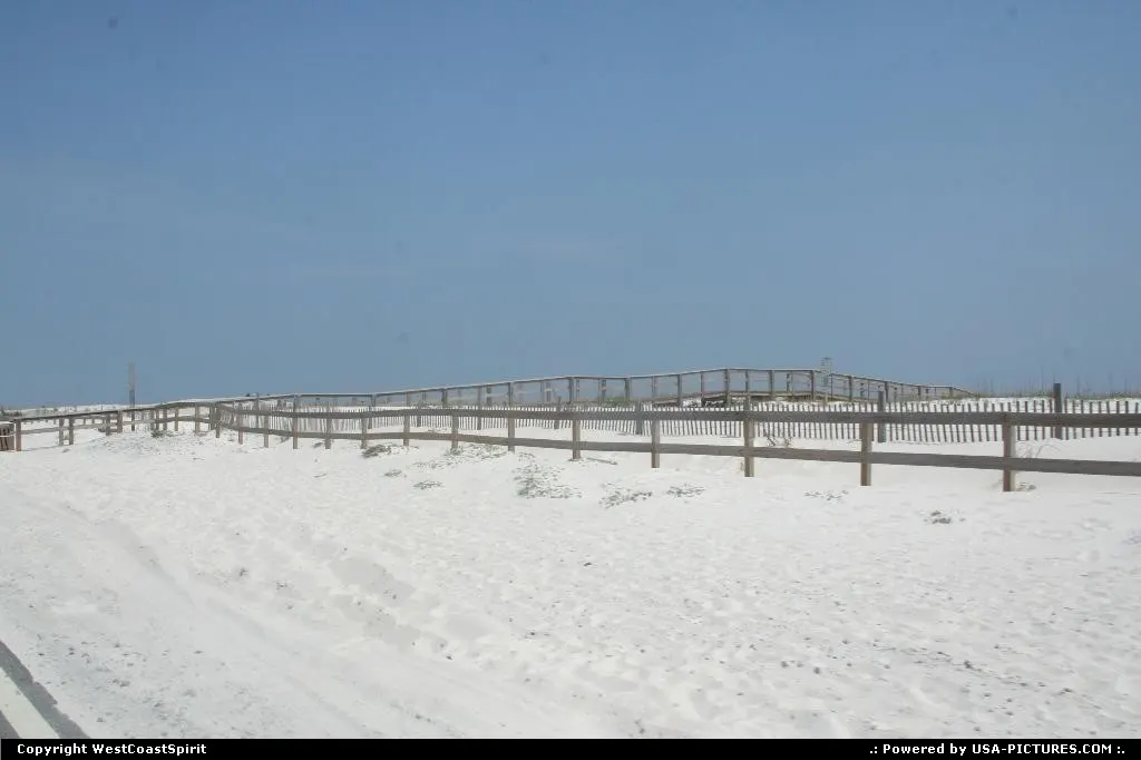 The sand strip stretching down between Pensacola and Navarre Beach.