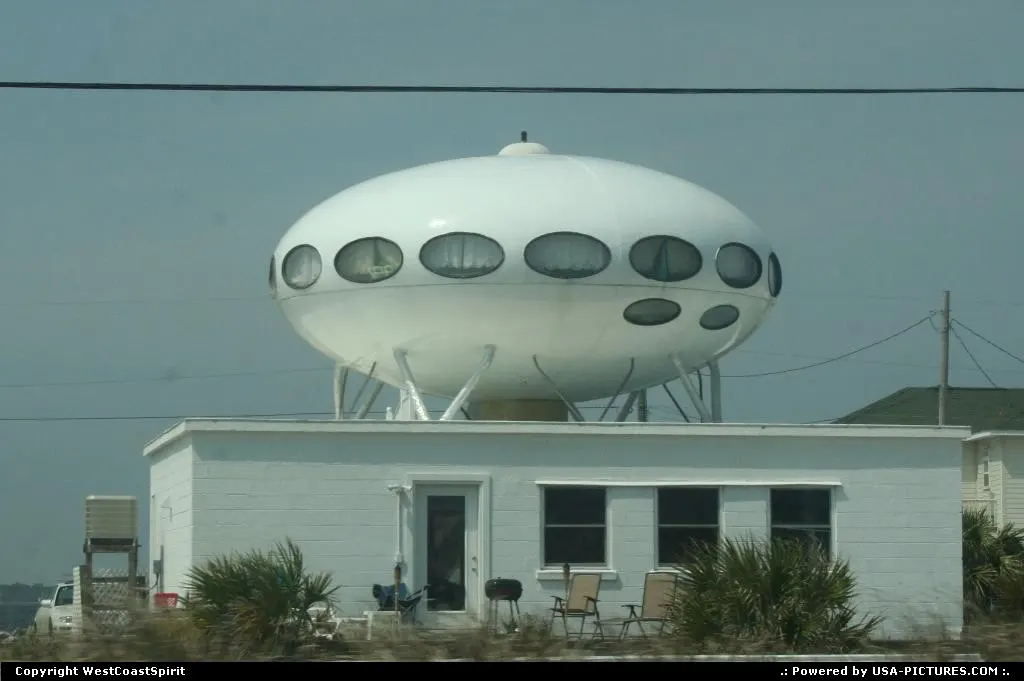 An UFO house on the sand strip in Pensacola Beach.
