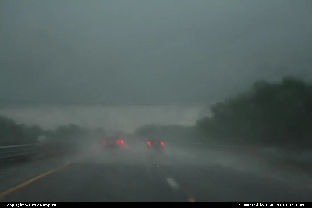 On the Interstate I10, en route to Daytona Bach under extreme weather.