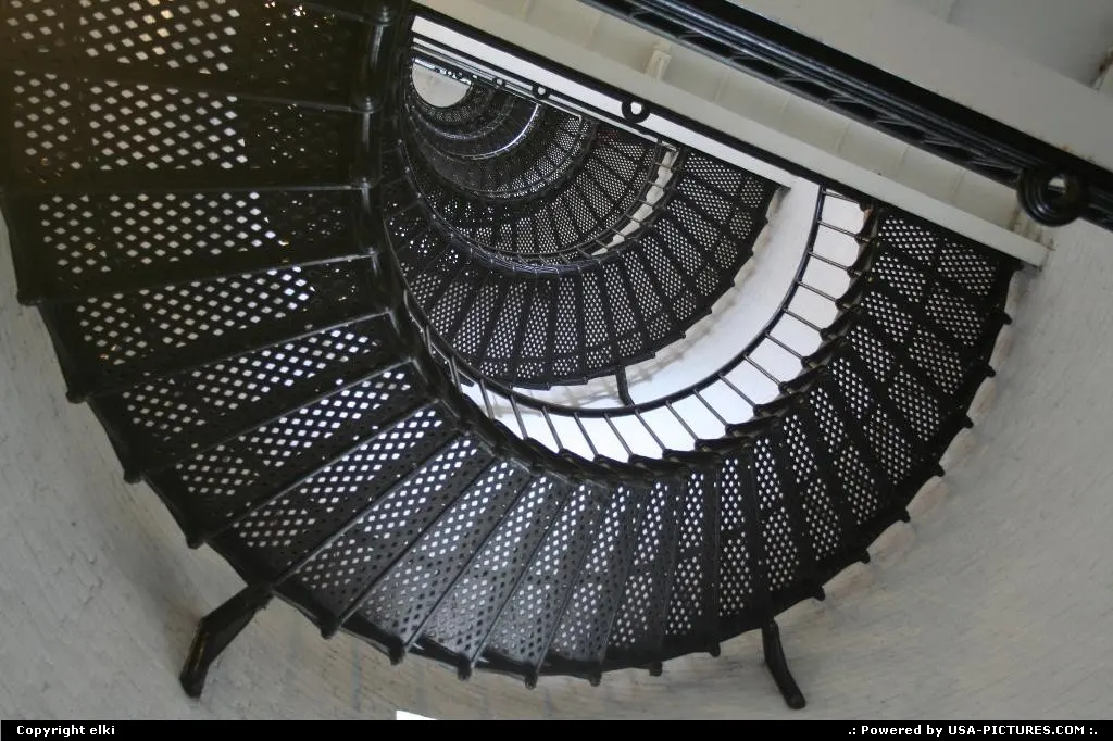 Steel stairs at the light house of saint augustine