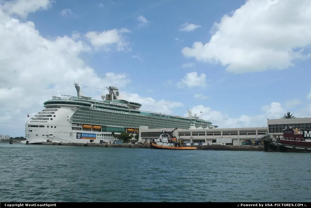Liberty of the Seas, a Royal Carribbean cruise ship docked in Miami.