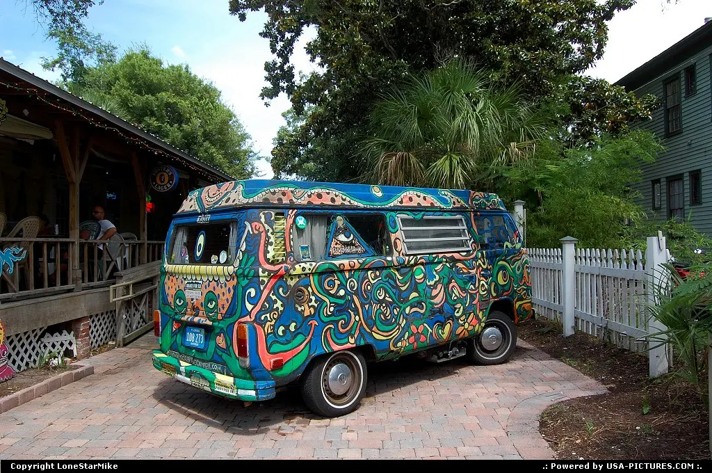 Van outside Green Turtle Bar