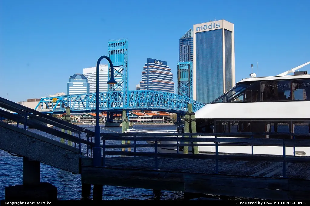 Jacksonville, FL Skyline and Main Street Bridge from the South Bank.