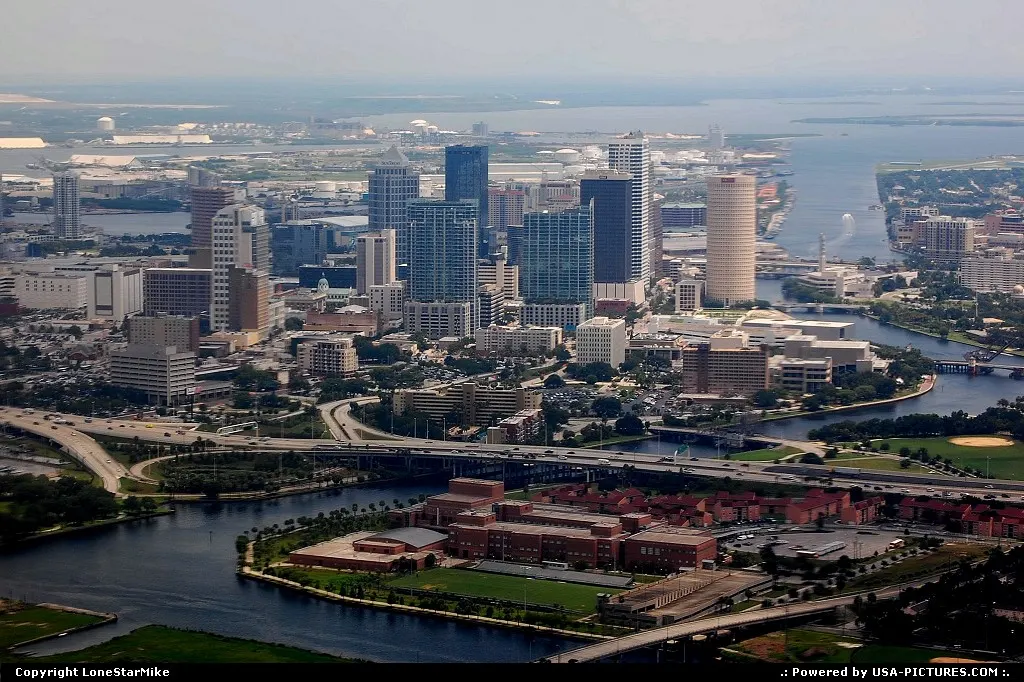 Tampa Skyline on approach to Tampa International Airport