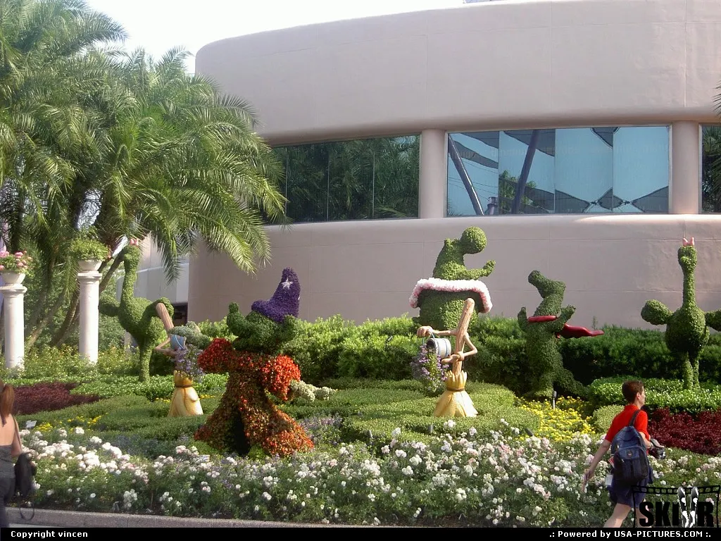 Disney toons in garden