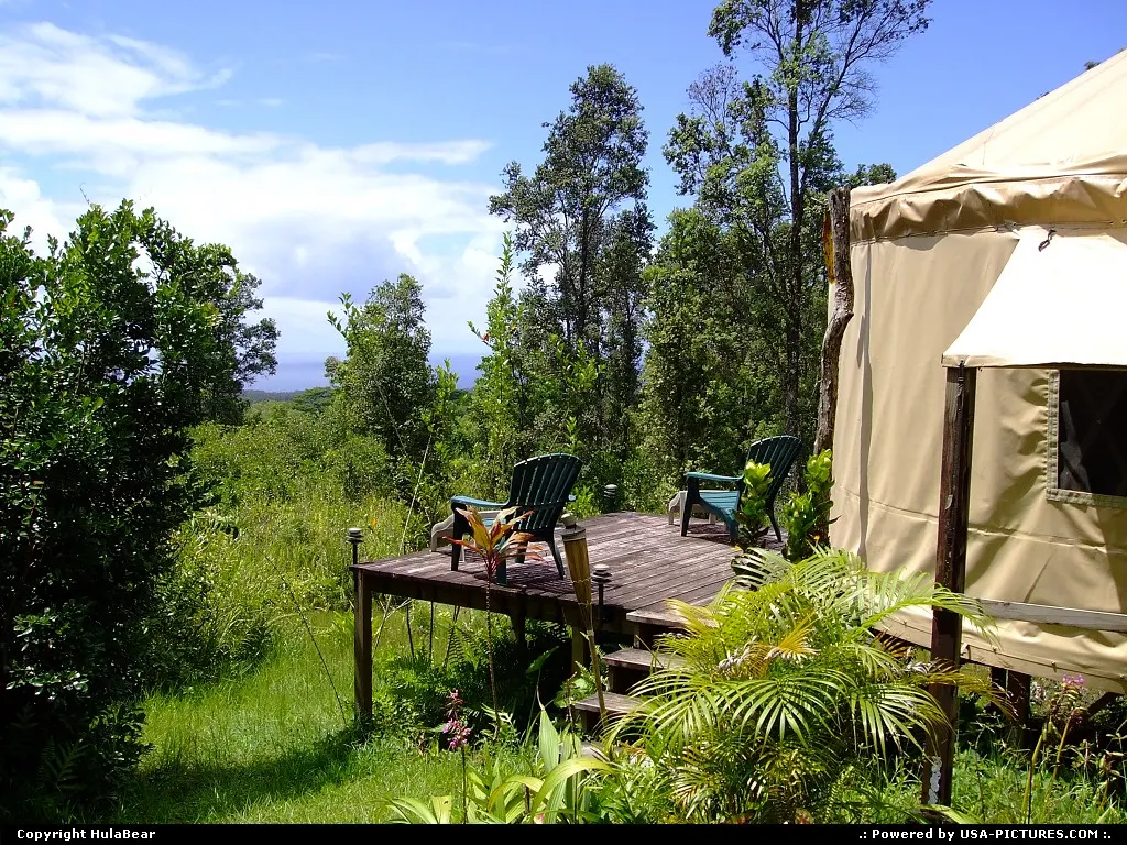 yurt off the grid on a fruit farm in the Puna district of the Big Island of Hawaii on J...