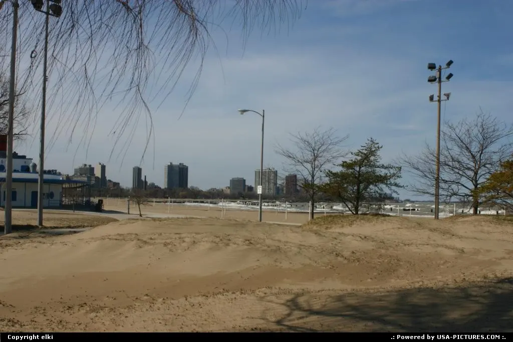 Chicago north beach at michigan lake shore