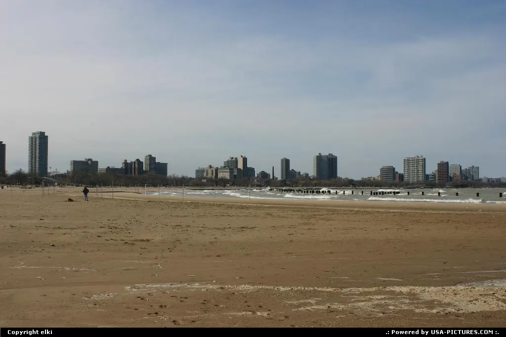 chicago beach. It is located at the north in the michigan lake shore.