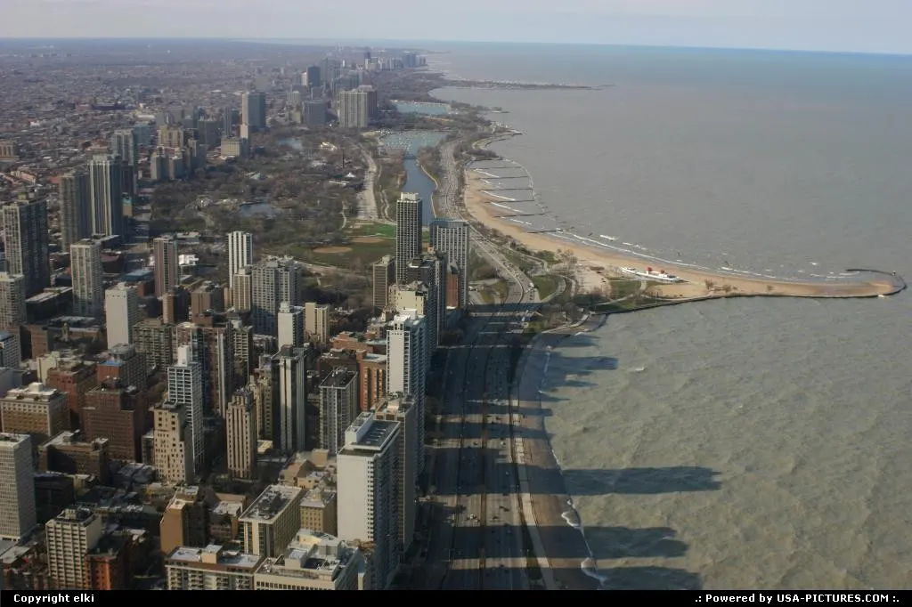 Chicago Beach from Hankook building observatory.
