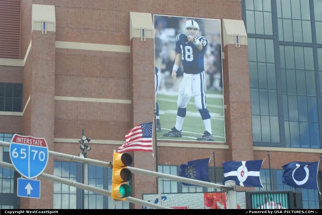 Lucas Oil Football stadium conveniently located (as often with sports arena in the USA)...