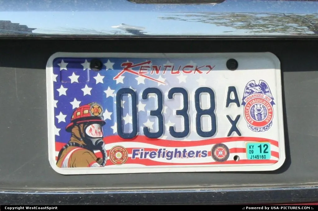 Firefighter license plate in Kentucky. You guys all have our support, congratulations!