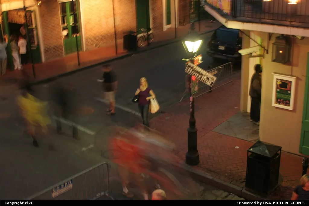 Bourbon street, the fever rising up while the night is arriving.