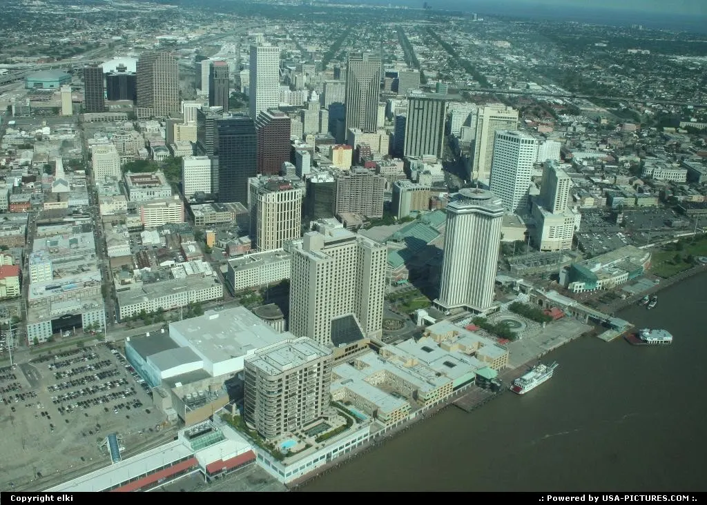 New orleans downtown, from sky overview
