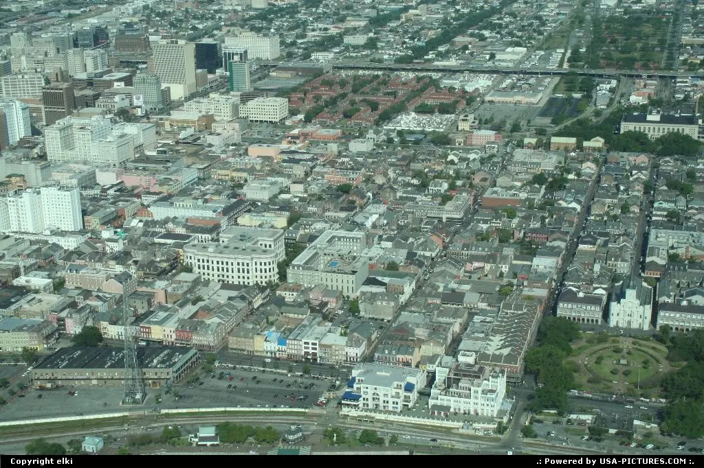 French quarter in new orleans view from the sky.
