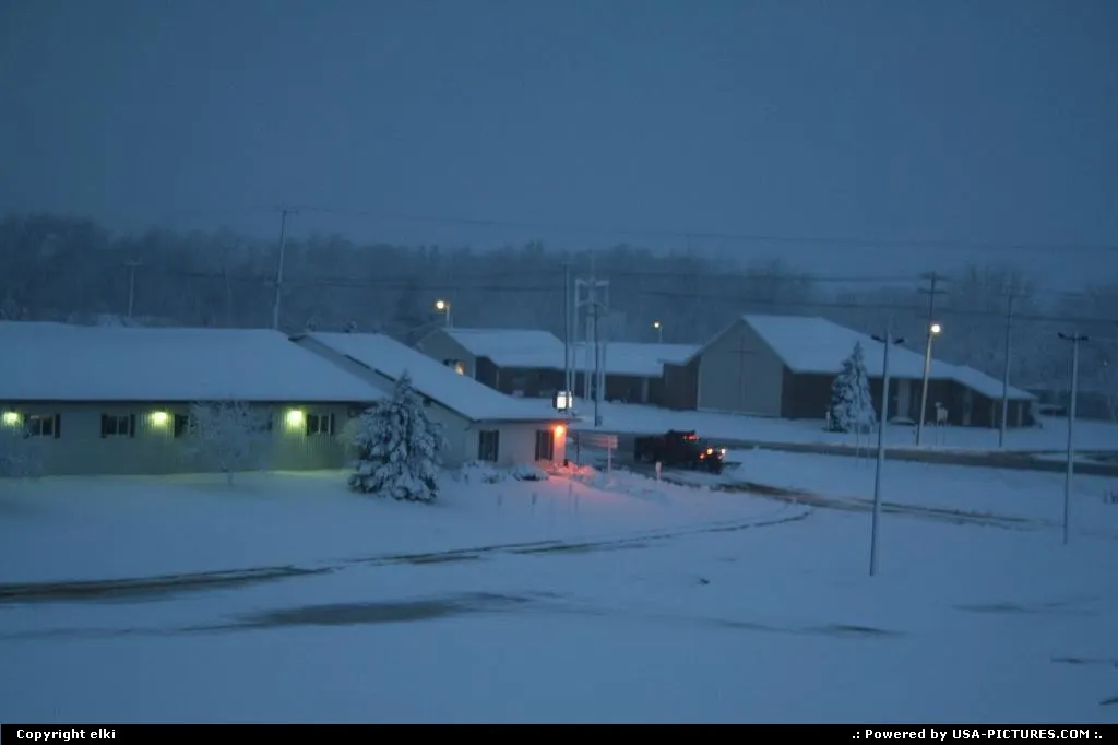 Snow at marshall michigan in the beginning of april