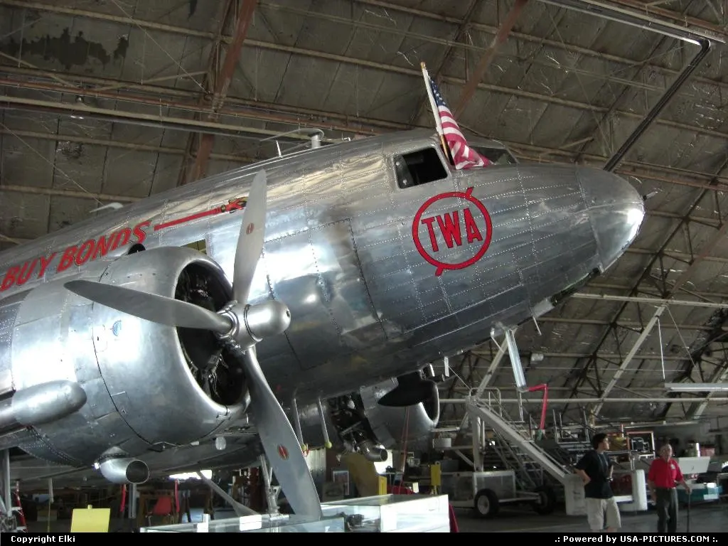 The vintage and venerable DC3 undergoing restoration at the Airline History Museum at K...