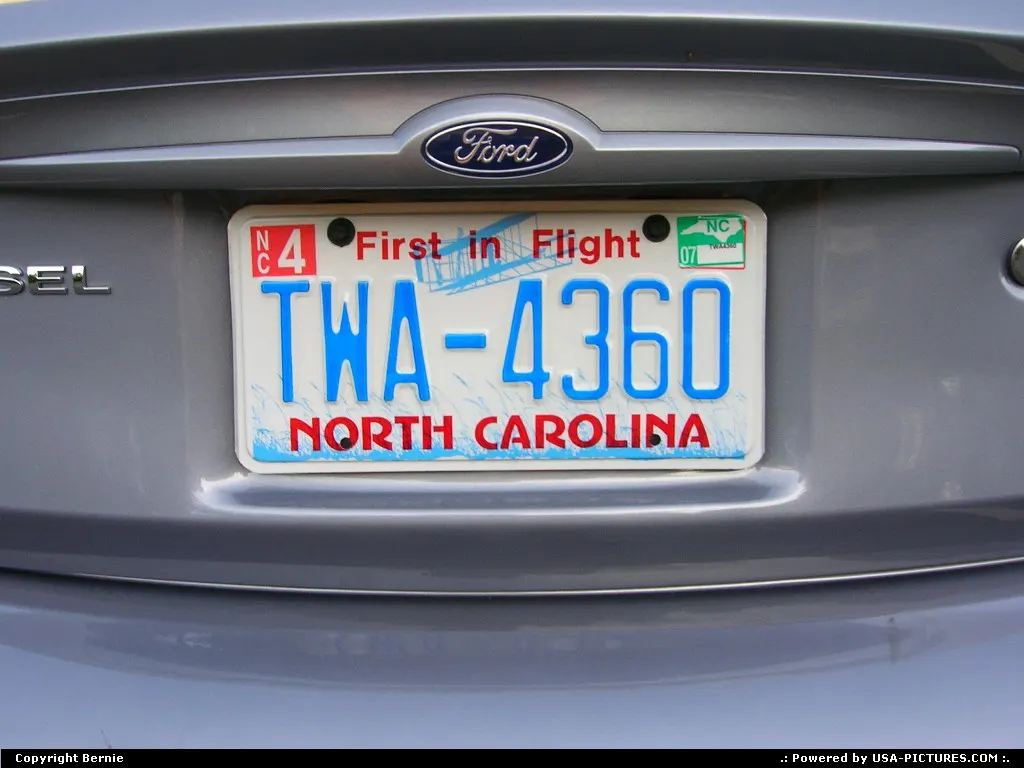 TWA... first in flight... What a nice plate for my 1st visit to North Carolina in 2006 !