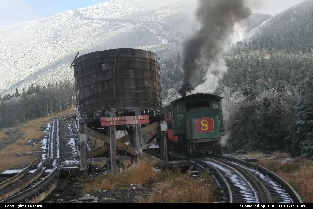 Mount washington, rail way. On the way up old style train.