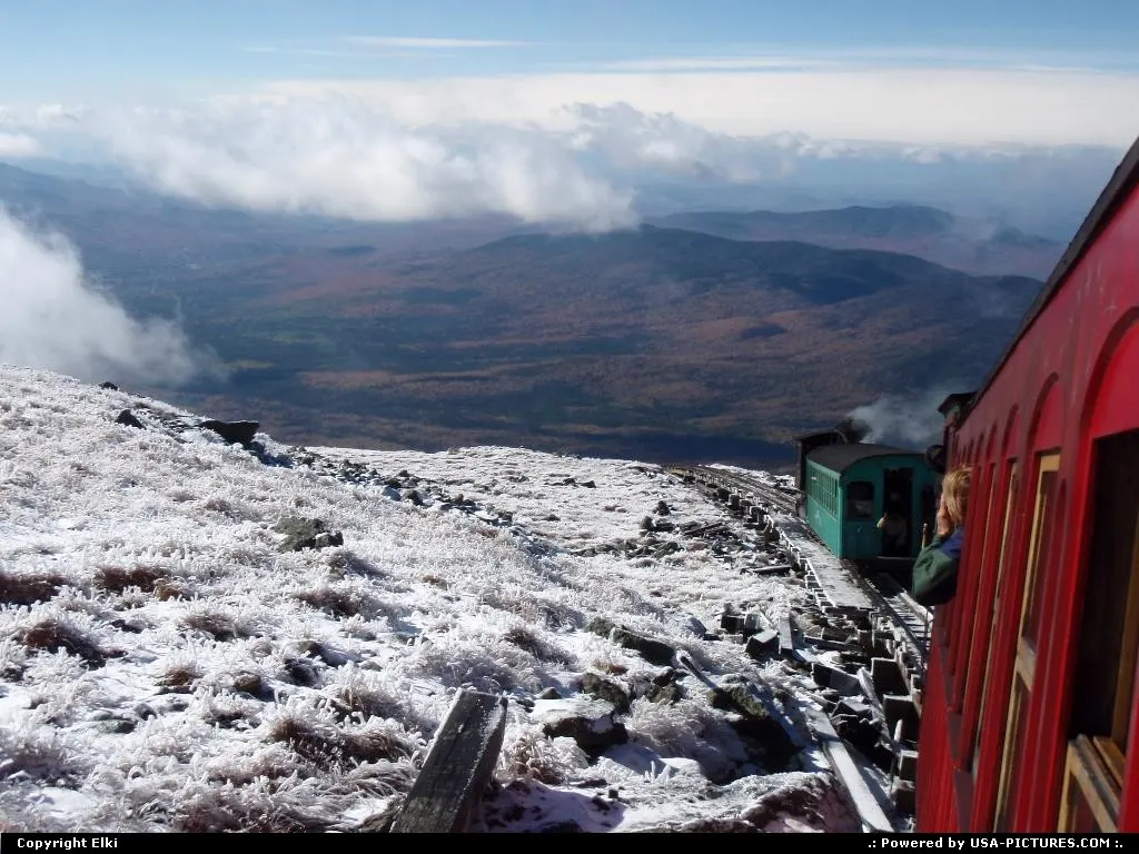 On the way down. Pretty scenic way to visit Mount Washington!