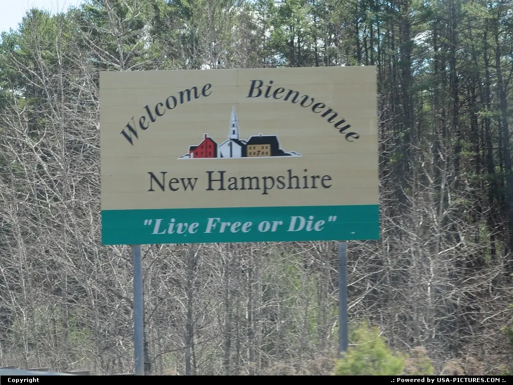 Entering New hampshire, Live free or die, this fundment is non negotiable, it is part o...