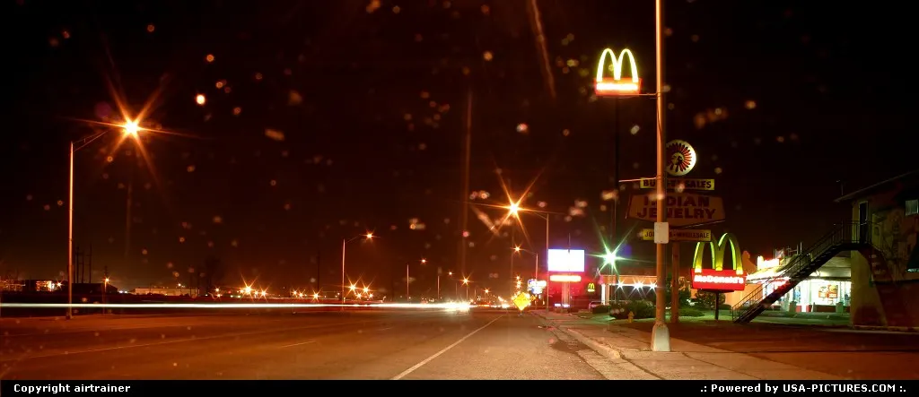 Night shot from Gallup city limit, a little town on the famous Route 66 where you can e...