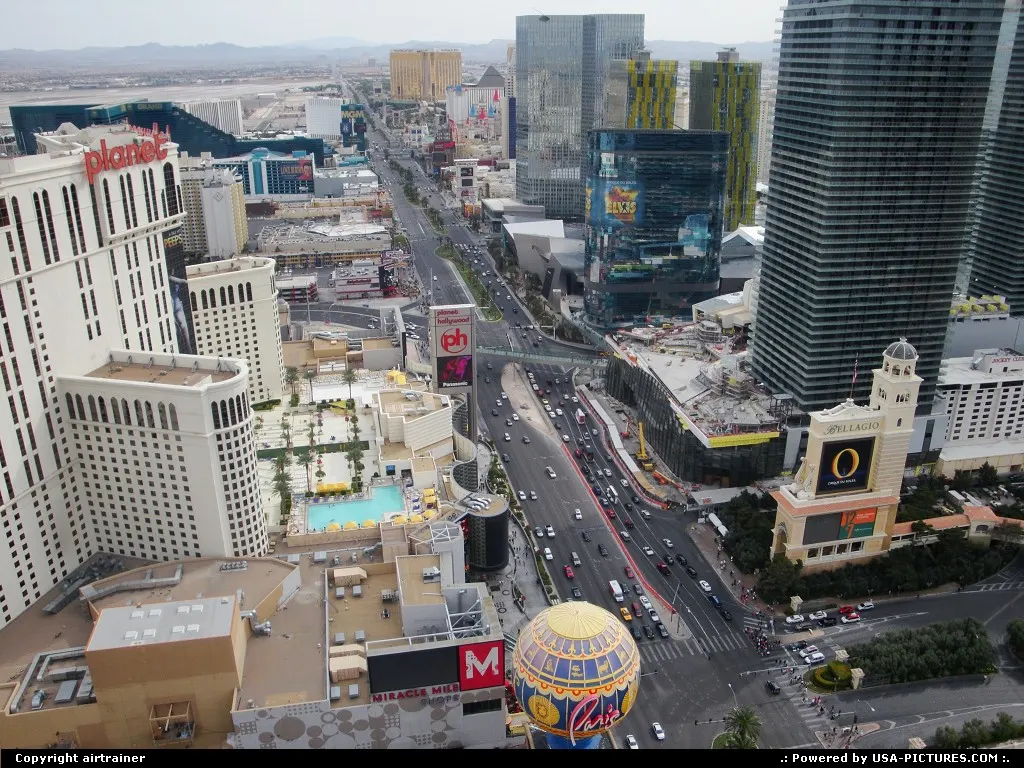 Overview of the Strip from the top of the Eiffel tower.