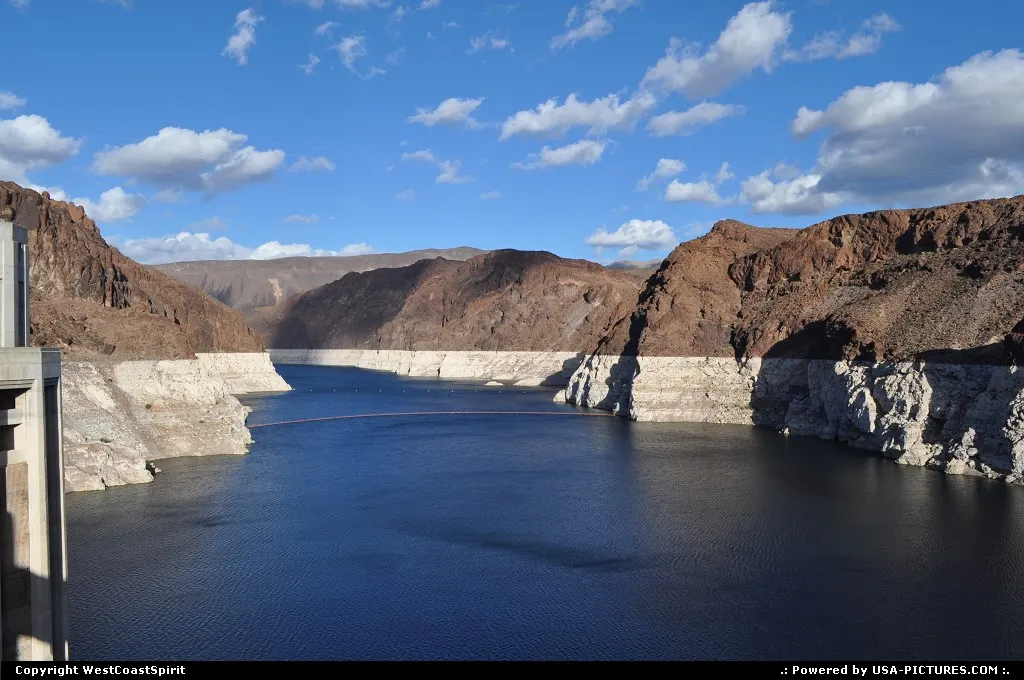Lake Mead as seen for the old I93 topping the Hoover Dam.