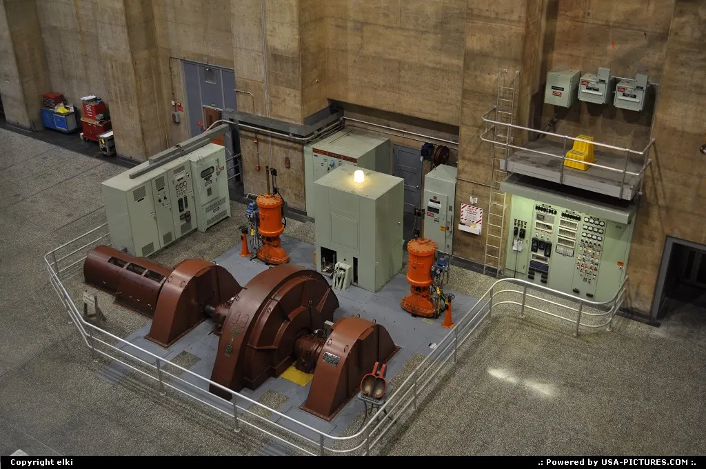 Generator at hoover dam. Electricity plant