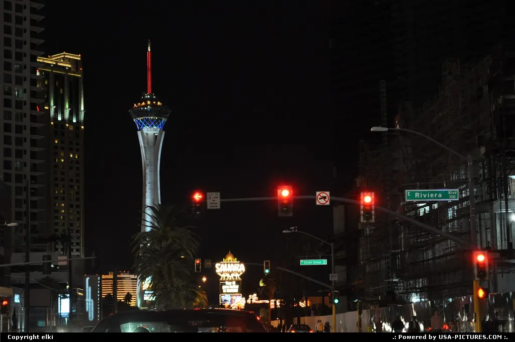 Las Vegas strip, statosphere at the background of the picture.