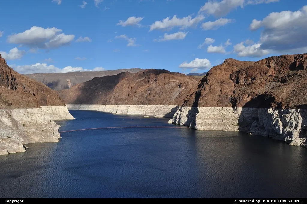 Lake Mead as seen for the old I93 topping the Hoover Dam.