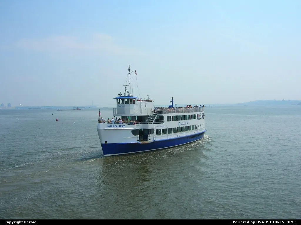 Miss New Jersey, vessel of the Circle Line, off Manhattan, carrying sightseeing passeng...