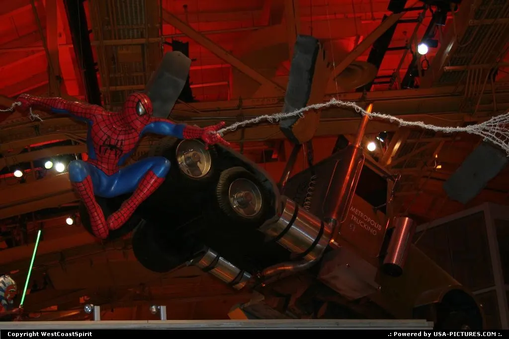 Spider Man jumping around as usual, here seen in Time Quare Toys'r'us Sotre in Time Squ...