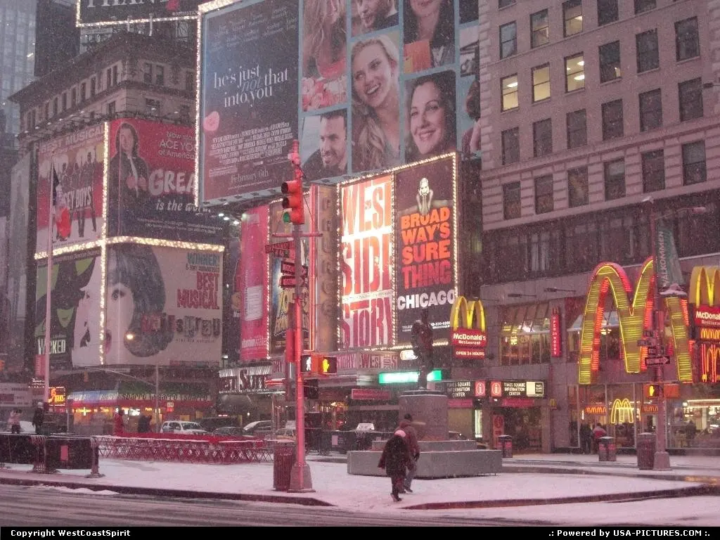 The world famous Times Square under the snow. We had 2 inches of fresh snow that day.