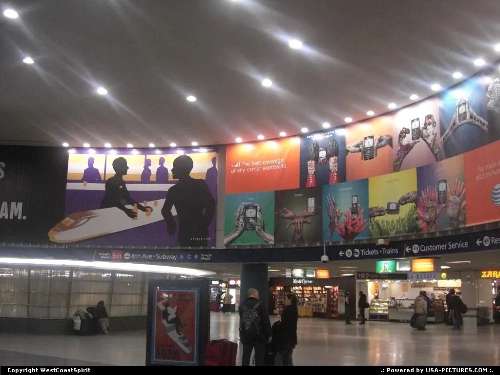 Pennsylvania Station in Manhattan, nicknamed Penn Station here.