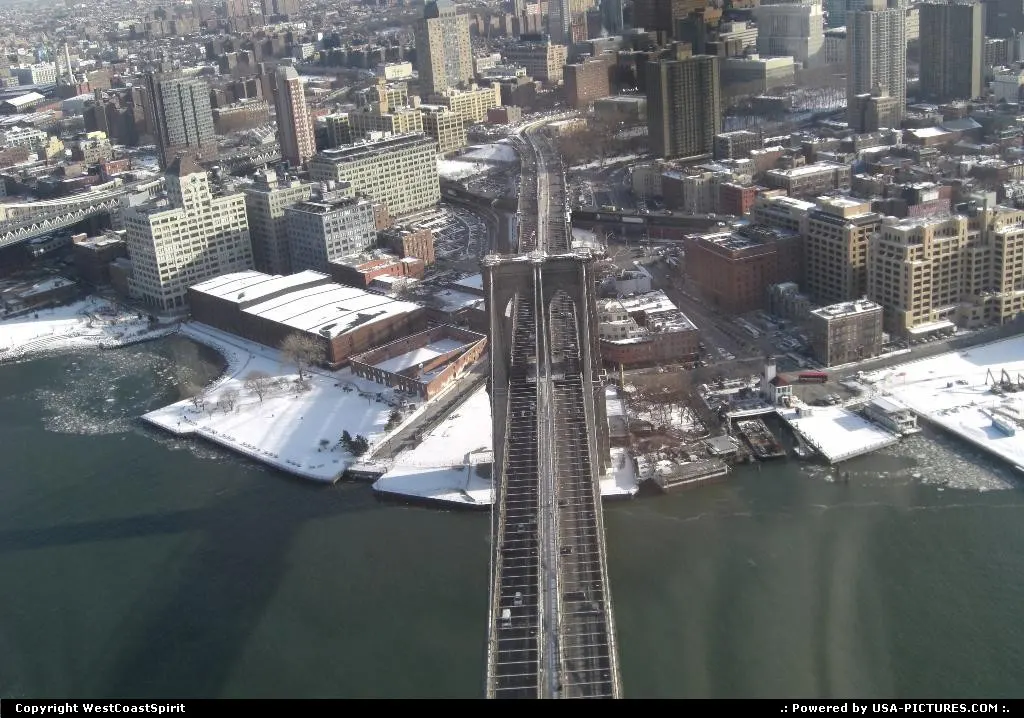 Brooklyn bridge, linking the famous neighborhood and Manhattan Island.