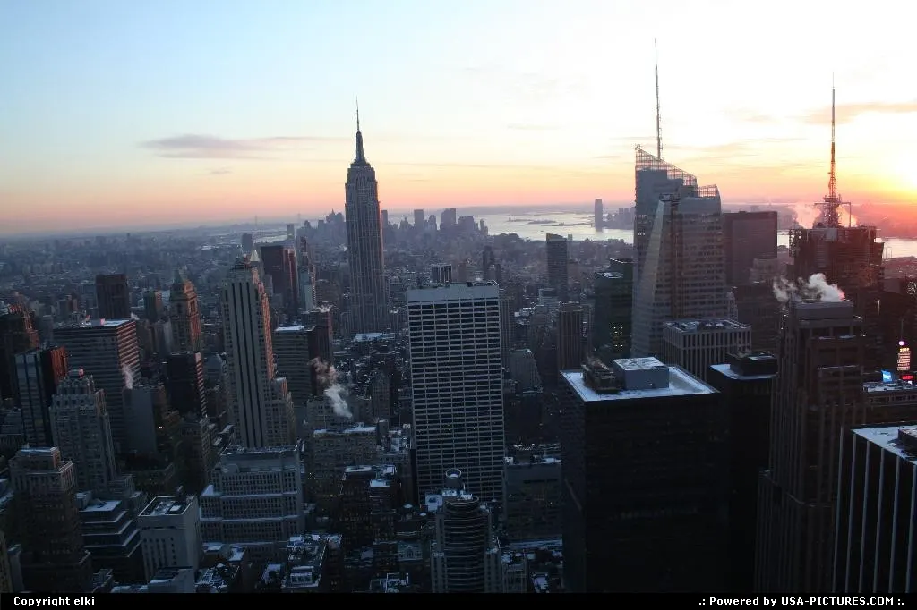 New York sunset from Rockfeller center