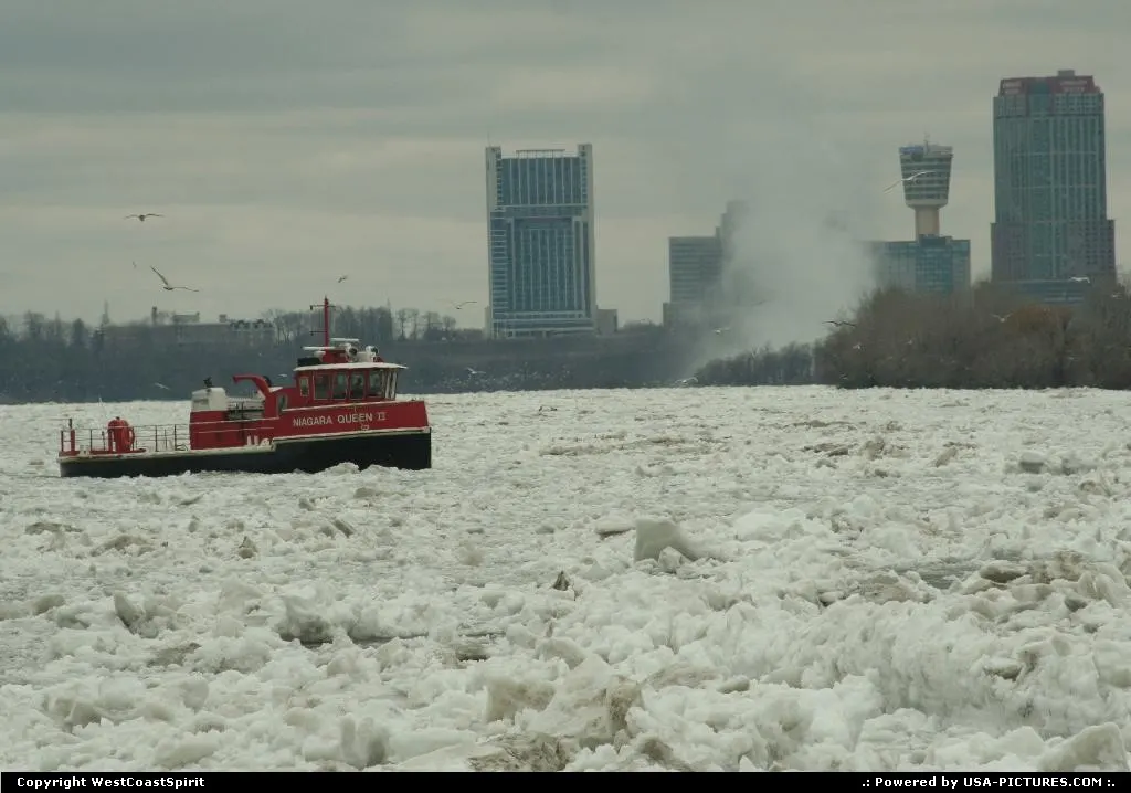 Yet another ice-breaker type boat on duty on the Niagara River, with the Canadian' Niag...