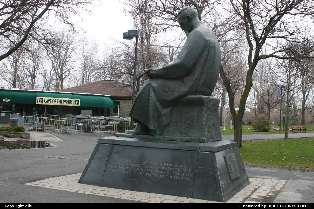 Nikola Tesla statue.