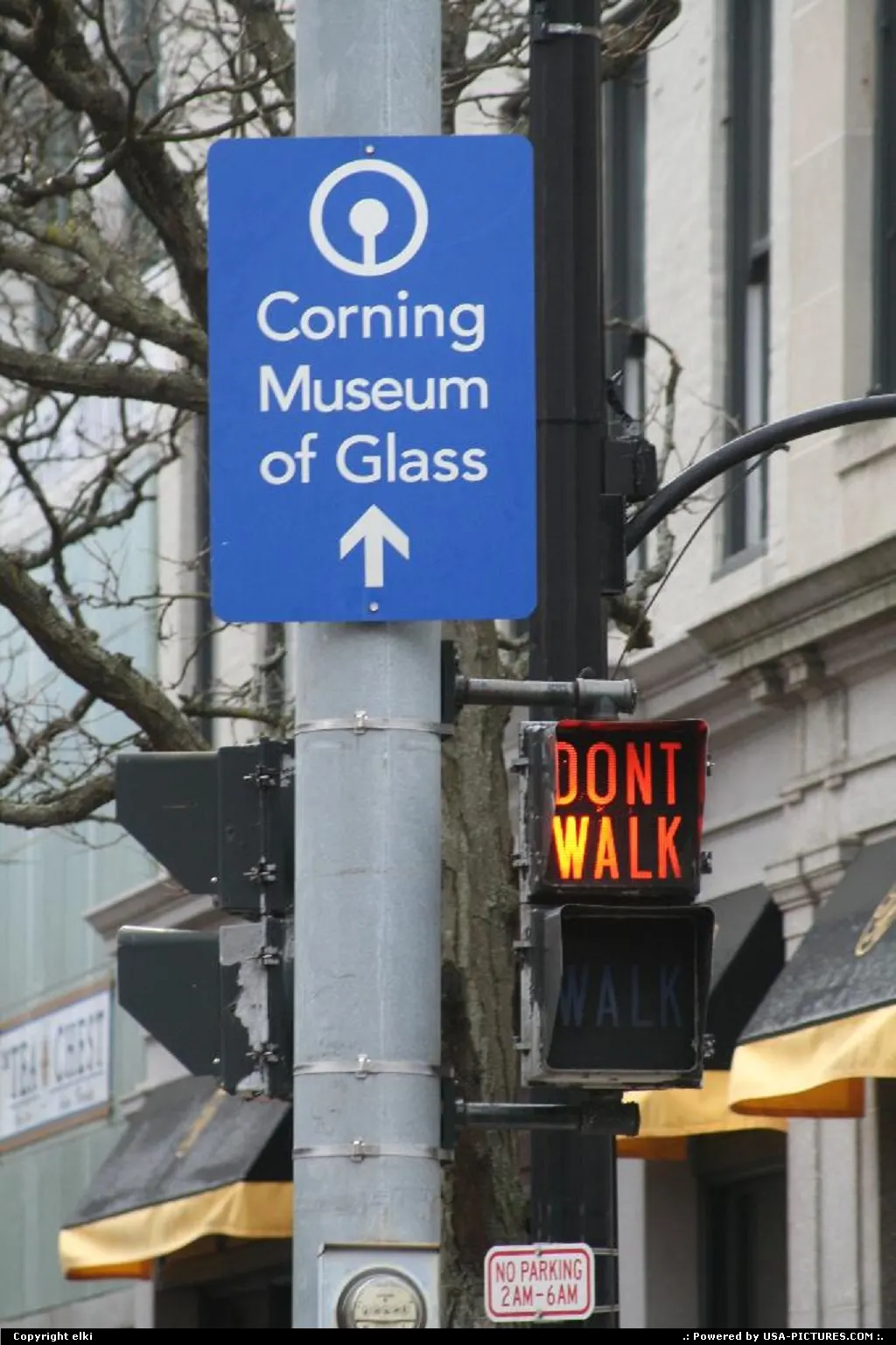Corning sign to follow to go the glass museum.