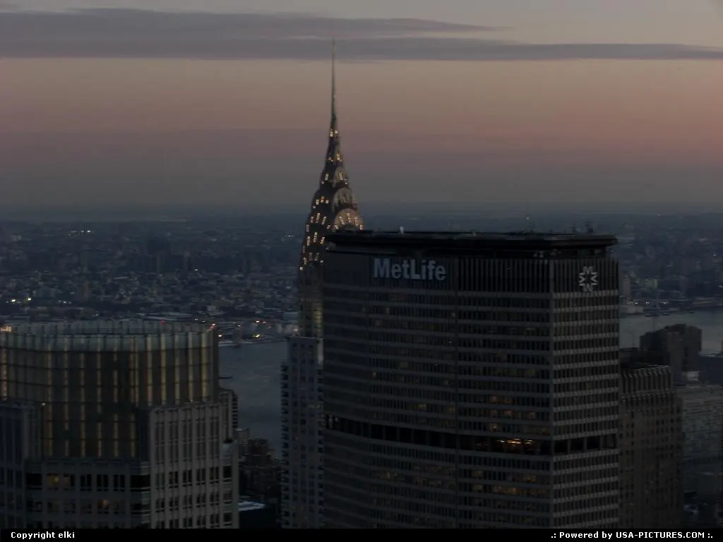 Chrysler building view from top of the rock observatory, located at the rockfeller center