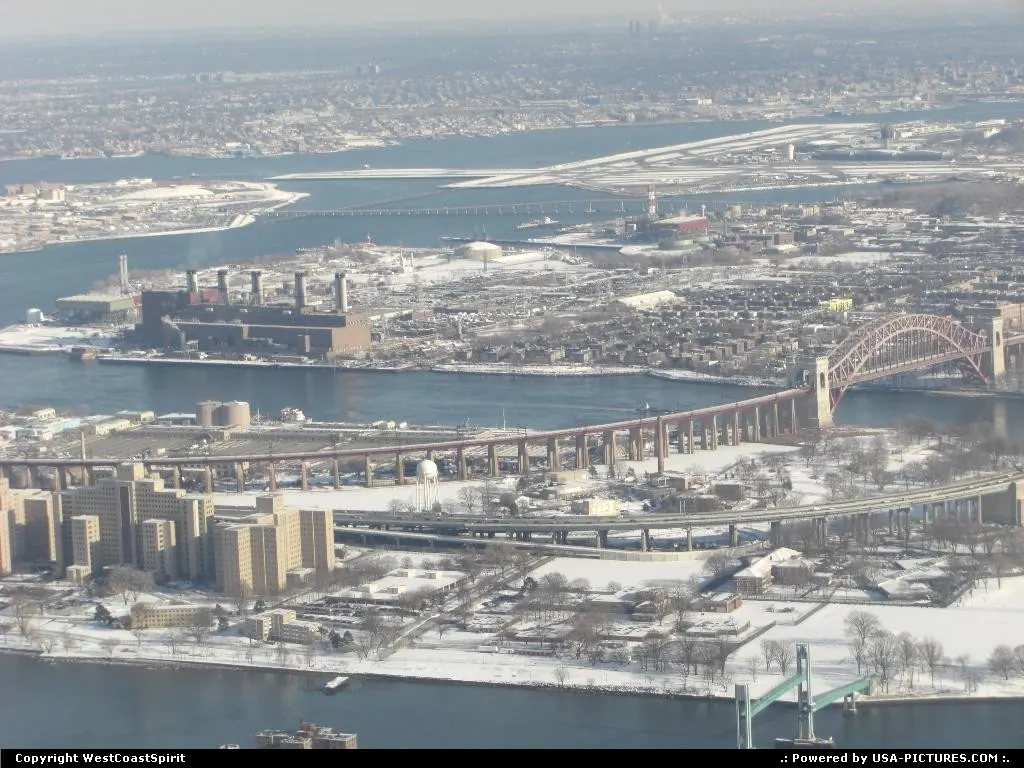 New York City from above. LaGuardia airport in the upper right corner.